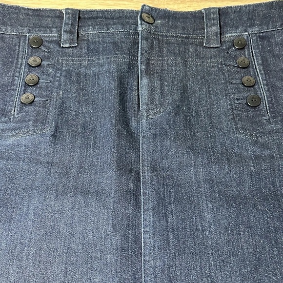 LRL Lauren Jeans Co Ralph Lauren Womens Sz 6 Denim Jean Skirt Dark Blue, Buttons - Picture 9 of 12